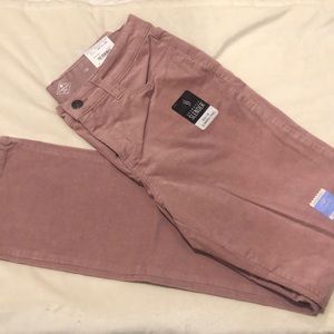 Corduroy mauve-pink straight leg pants